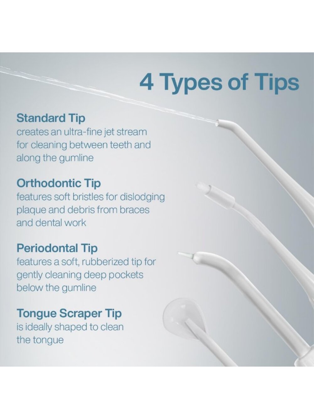 Cordless Rechargeable Water Flosser - Portable Waterproof Oral Irrigator with 5 - Picture 8 of 8